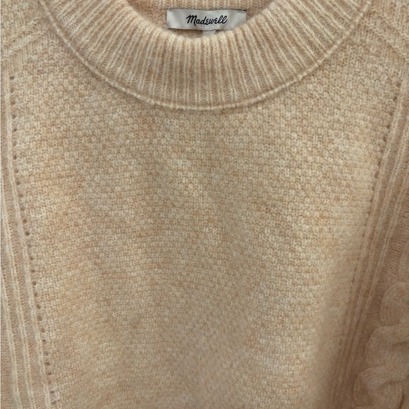 Madewell Wool Alpaca Cable Havener Pullover Sweater in Heather Powder Size XS - Picture 8 of 14